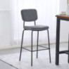 Sgabello Juno tessuto grigio scuro struttura metallo nero moderno