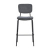 Sgabello Juno tessuto grigio scuro struttura metallo nero moderno