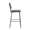 Sgabello Juno tessuto grigio scuro struttura metallo nero moderno