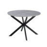 Tavolo rotondo allungabile Rut piano cemento gambe metallo nero