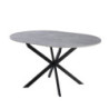 Tavolo rotondo allungabile Rut piano cemento gambe metallo nero