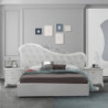 Camera da letto Marsida colore bianco larice con armadio 2 ante scorrevoli con serigrafia glitter