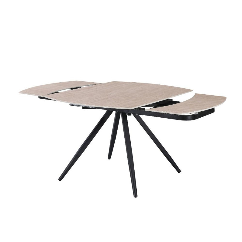 Tavolo girevole allungabile Kitti ceramica marmo travertino nero