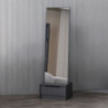 Specchio con base cassetto Kale antracite effetto cannettato