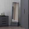 Specchio con base cassetto Kale antracite effetto cannettato