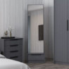Specchio con base cassetto Kale antracite effetto cannettato