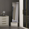 Specchio con base cassetto Kale cashmere effetto cannettato