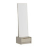 Specchio con base cassetto Kale cashmere effetto cannettato