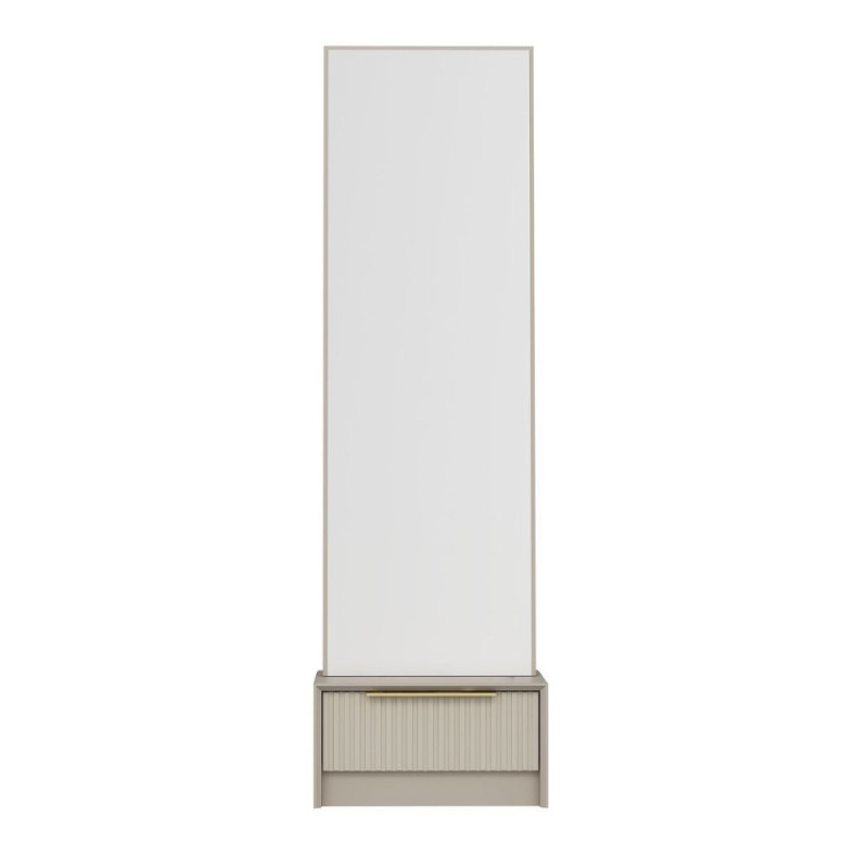 Specchio con base cassetto Kale cashmere effetto cannettato