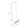 Specchio con base cassetto Kale cashmere effetto cannettato