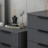 Cassettiera Kale 4 cassetti filo effetto cannettato antracite