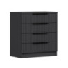 Cassettiera Kale 4 cassetti filo effetto cannettato antracite