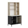 Mobile multiuso Andy 3 ante 1 cassetto rovere chiaro antracite