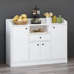 Zoom Mobile multiuso Arina con 4 ante 1 cassetto e nicchia a giorno colore bianco