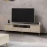 Porta TV Kale 4 ante effetto cannettato cashmere oro moderno