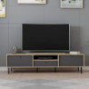 Porta TV Lida 3 ante antracite nicchia struttura rovere moderno
