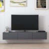 Porta TV sospeso Rigel 3 ante antracite moderno e salvaspazio