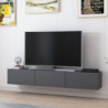 Porta TV sospeso Rigel 3 ante antracite moderno e salvaspazio