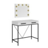 Toeletta da trucco Sane 2 cassetti bianco piedi neri specchio LED