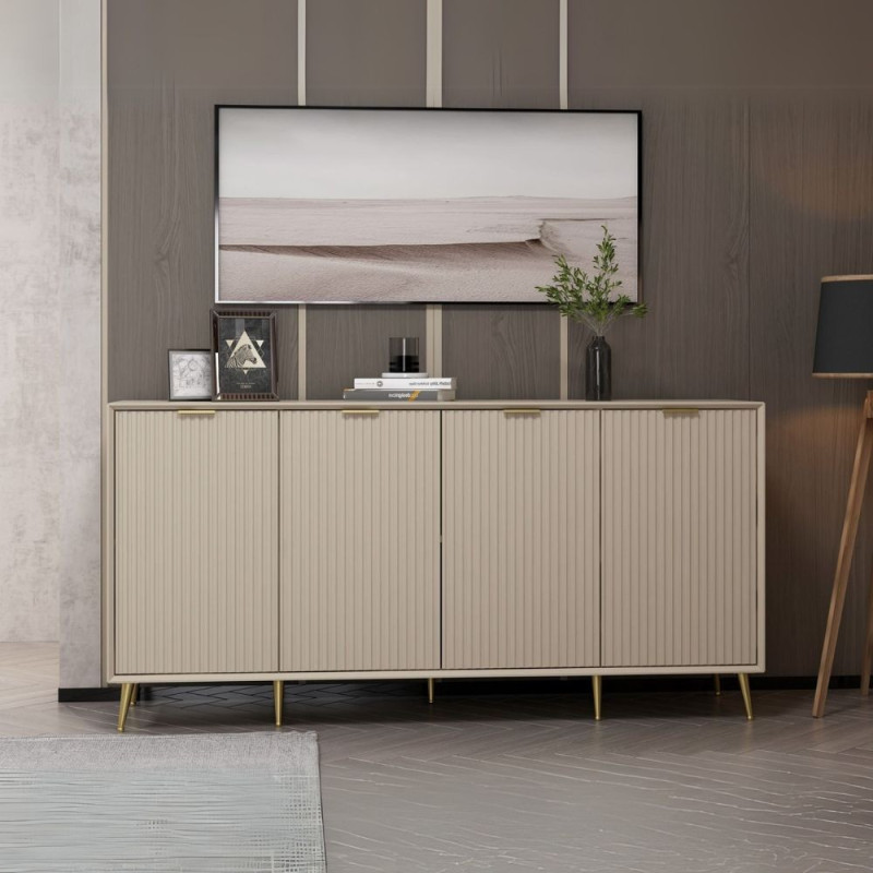 Madia Kale 4 ante filo effetto cannettato cashmere oro moderna