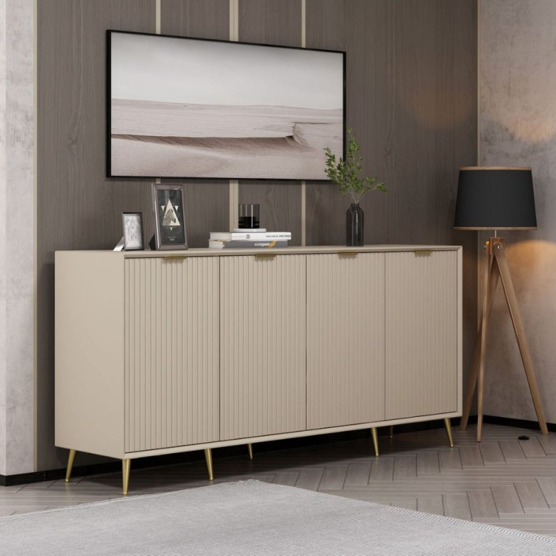 Madia Kale 4 ante filo effetto cannettato cashmere oro moderna