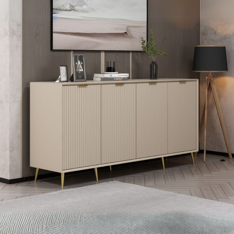 Madia Kale 4 ante filo effetto cannettato cashmere oro moderna