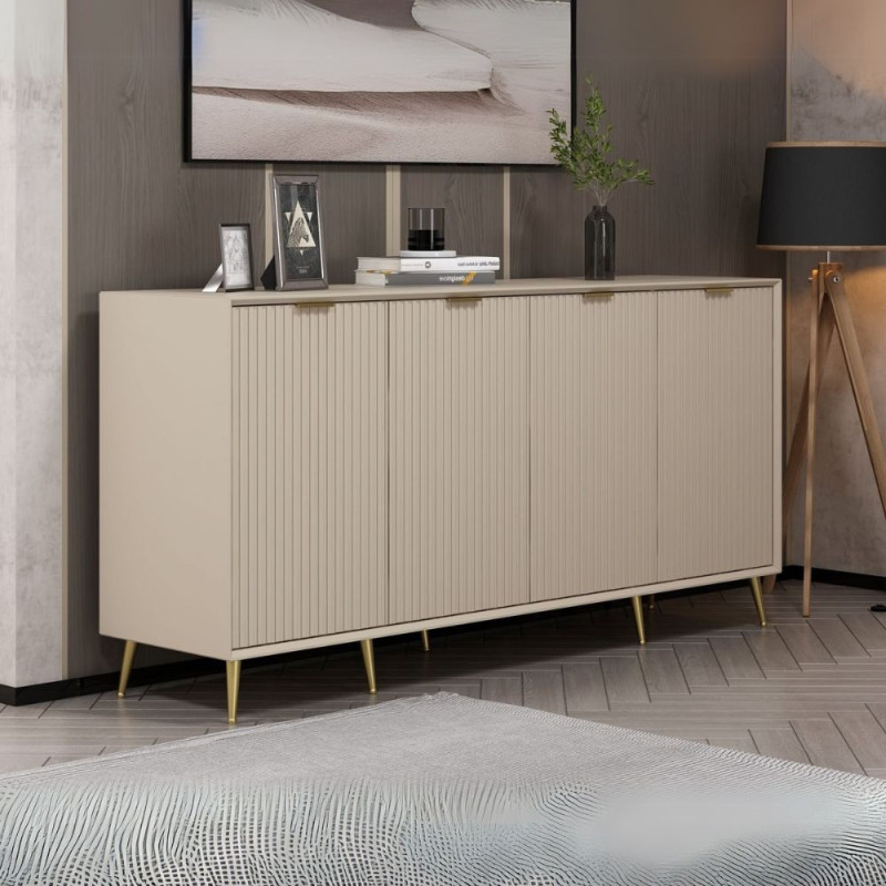Madia Kale 4 ante filo effetto cannettato cashmere oro moderna