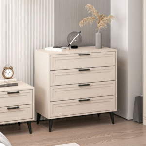 Zoom Cassettiera Prime 4 cassetti colore cashmere con maniglie e piedini neri