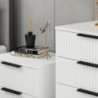 Cassettiera Kale 4 cassetti effetto cannettato bianco maniglie nere