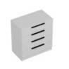 Cassettiera Kale 4 cassetti effetto cannettato bianco maniglie nere