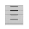 Cassettiera Kale 4 cassetti effetto cannettato bianco maniglie nere