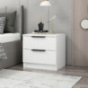 Comodino Kale 2 cassetti effetto cannettato bianco moderno