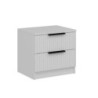Comodino Kale 2 cassetti effetto cannettato bianco moderno