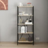 Libreria Axel metallo nero 5 mensole rovere Sonoma moderna