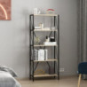 Libreria Axel metallo nero 5 mensole rovere Sonoma moderna