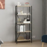 Libreria Axel metallo nero 5 mensole rovere Sonoma moderna