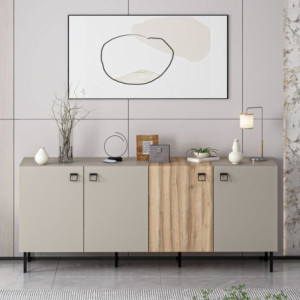 Madia Mila 3 ante cashmere 1 anta rovere maniglie piedini neri