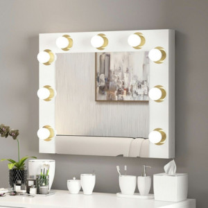 Zoom Specchio trucco Armin colore bianco con luci LED lampadine non incluse