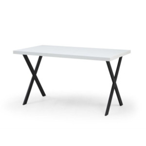 Zoom Tavolo fisso Brayn con piano bianco e piedi in ferro nero