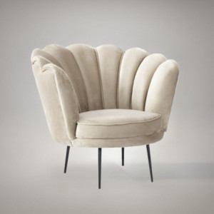 Poltrona Orel velluto sabbia Riviera 1 elegante e confortevole