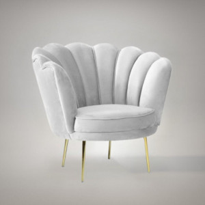 Poltrona Orel velluto grigio ghiaccio Sun 10 elegante e moderna