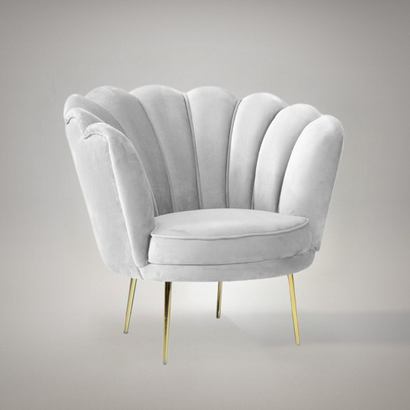 Poltrona Orel velluto grigio ghiaccio Sun 10 elegante e moderna