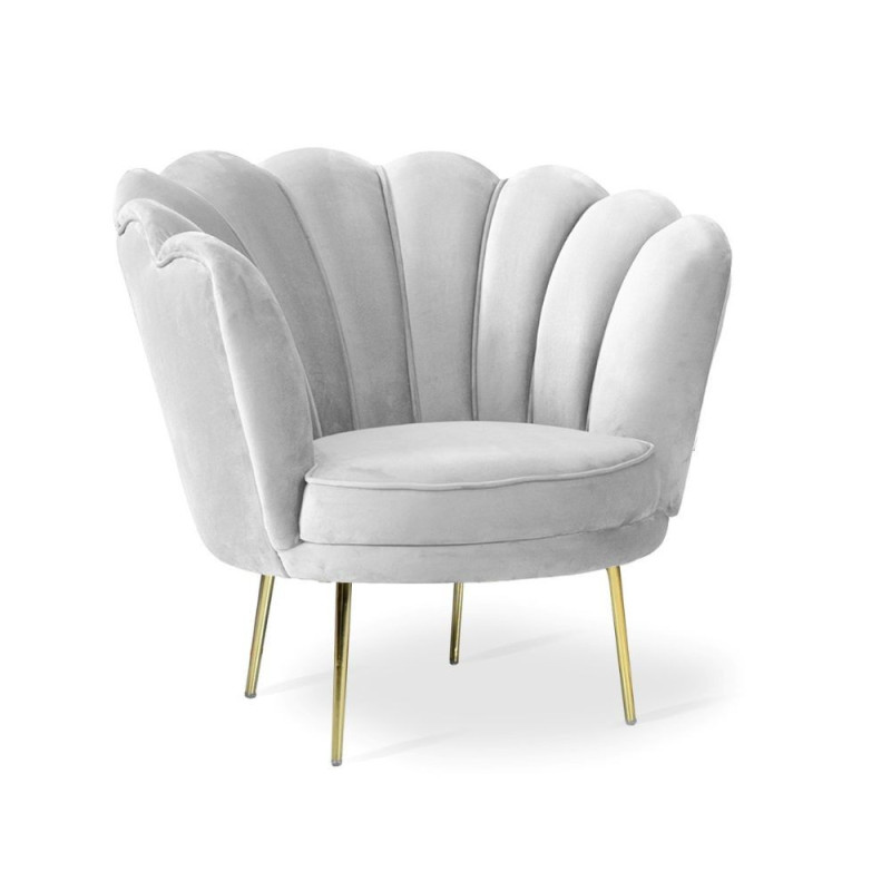 Poltrona Orel velluto grigio ghiaccio Sun 10 elegante e moderna
