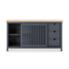 Credenza Bruna 1 anta scorrevole 3 cassetti grigio antracite pino