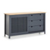 Credenza Bruna 1 anta scorrevole 3 cassetti grigio antracite pino
