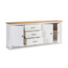 Credenza Miranda 3 ante 3 cassetti legno bianco top pino elegante