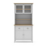 Credenza Misti con vetrina 4 ante 2 cassetti legno bianco rovere