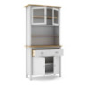 Credenza Misti con vetrina 4 ante 2 cassetti legno bianco rovere