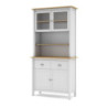 Credenza Misti con vetrina 4 ante 2 cassetti legno bianco rovere