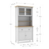Credenza Misti con vetrina 4 ante 2 cassetti legno bianco rovere